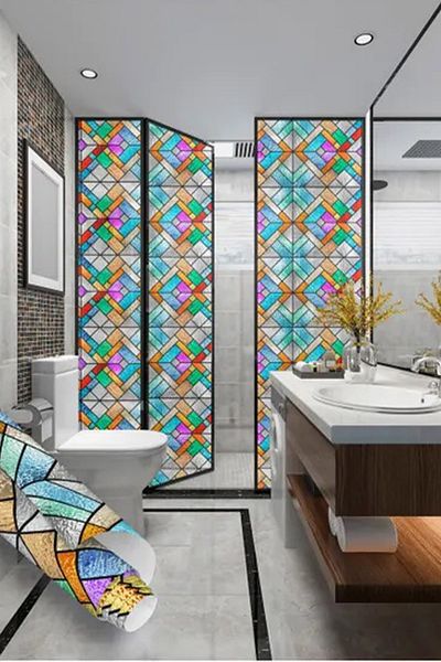 Bien Home 90X100 cm Transparent Stained Glass Pattern Premium Pvc Foil