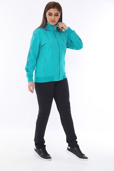 SOCCER Women's Plus Size Hooded Tracksuit Set 21529