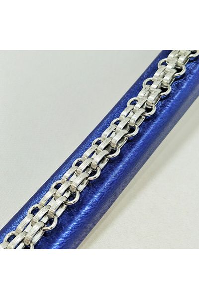Janset Wide Steel Bracelet - Silver Color Pen Detail Steel Bracelet
