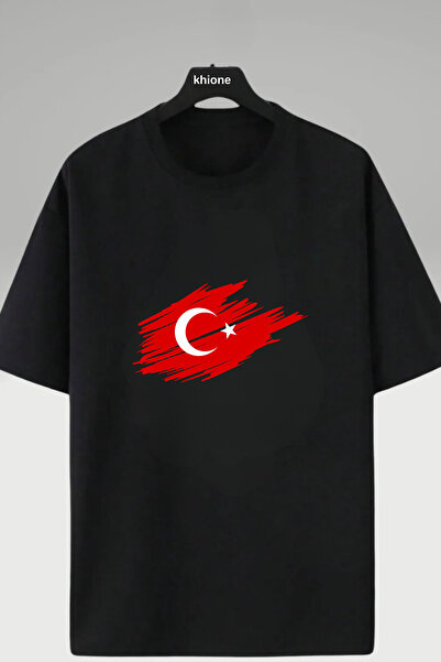 Massgai Unisex dizajn Turske zastave Štampano Oversize kroj 100% pamuk T-shirt