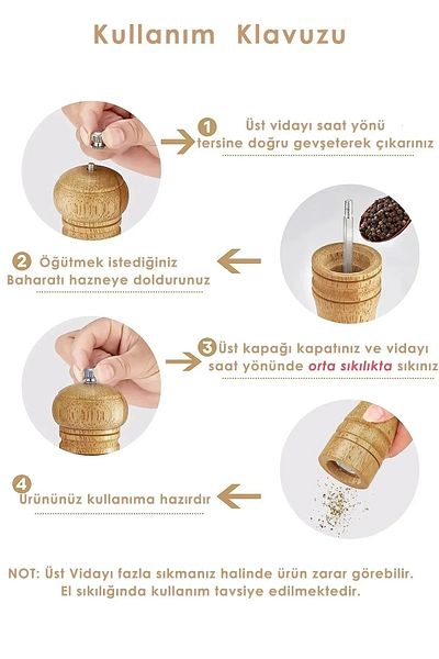 safestore 1Pc Natural Wood Mill Black Pepper Salt Coffee Spice Grinder Manual Hand Grinder