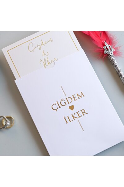 Pixel Davetiye Beyaz - 50 Adet - Yaldızlı Davetiye - Yeni - Düğün - Nişan - Kına - Sünnet - Nikah Davetiyesi - 8911