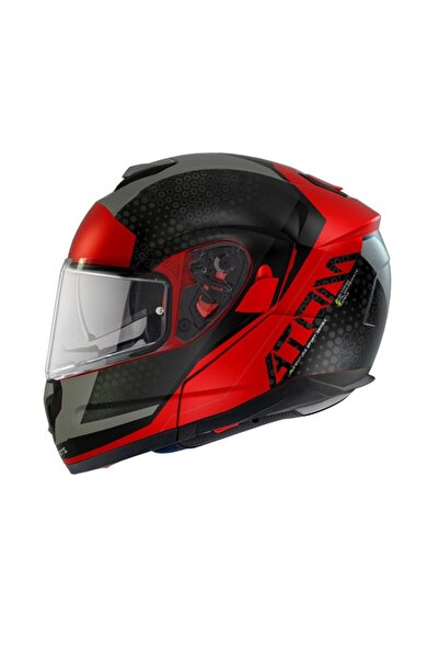 Genel Markalar Kask Atom Sv Adventure A5 Çene Açılır Motosiklet Kaskı Mat Kırmızı