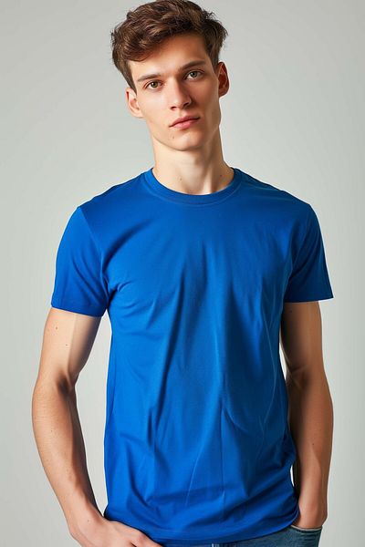 Coredra Basic Regular T-Shirt Ανδρικό - Saks Blue