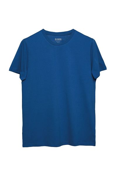 Coredra Basic Regular T-Shirt Ανδρικό - Saks Blue