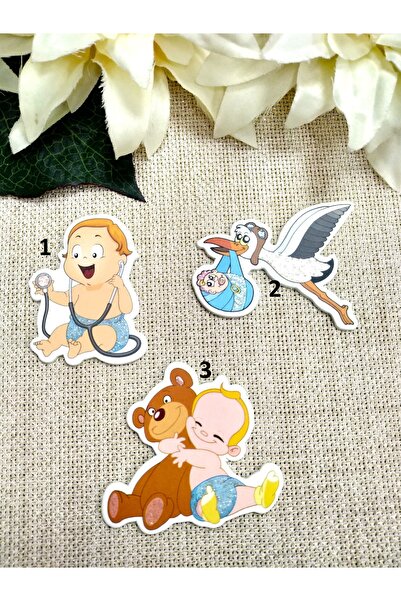 Murat Süs Karton Sticker (50 Adet) | Erkek Bebek Şekeri Malzemeleri | Erkek B...