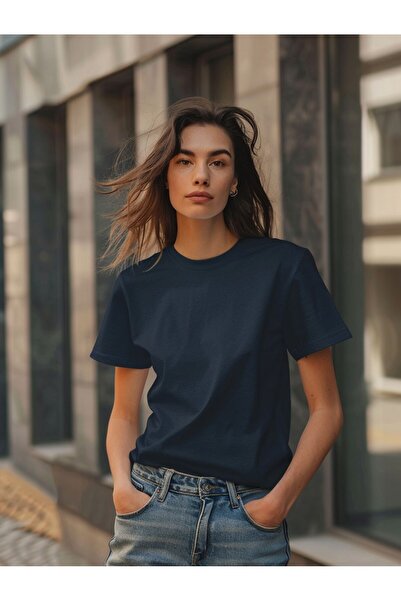 Coredra Osnovni Regular T-shirt Žene - Mornarsko plava