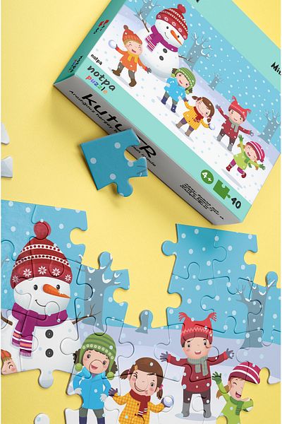 kutuTR Notpa Snow Ball Time Mini Puzzle 40 Pieces Age 4