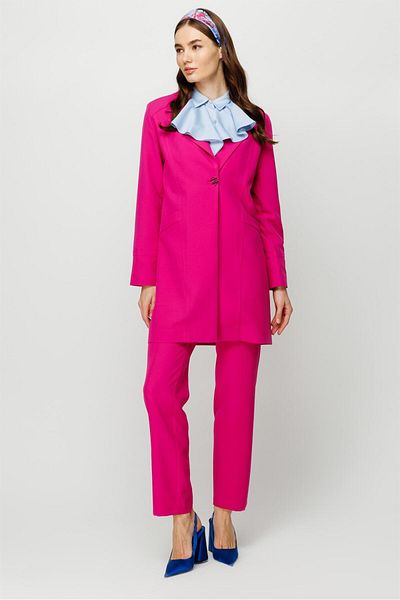 Esswaap Pocket Detailed Trousers Jacket Set Fuchsia