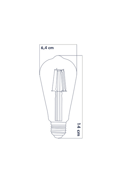 Heka Dekoratif Rustik Led Armut Ampul E27 ST64 6W 6500K Beyaz Işık ERD-209