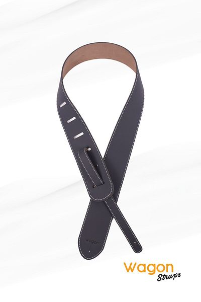 Wagon Straps Signature Series Stiches Guitar Strap - Tie Black