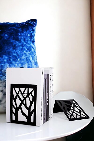 risingmaber Ağaç Desenli Metal Kitap Tutucu, Metal Kitap Desteği (İkili Set)