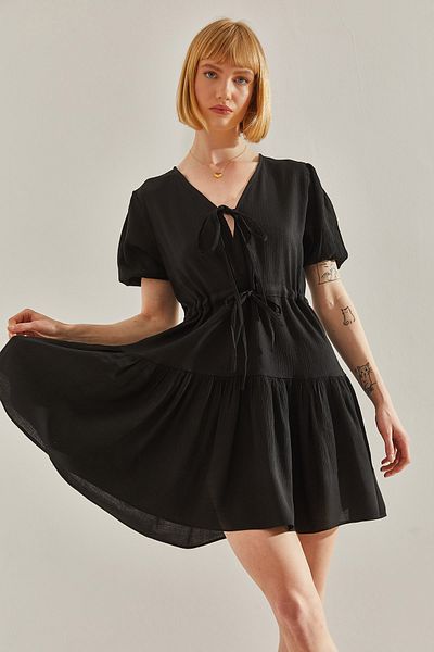 Bianco Lucci Μπροστινό Lace Up Tamara Mini γυναικείο φόρεμα -60251076