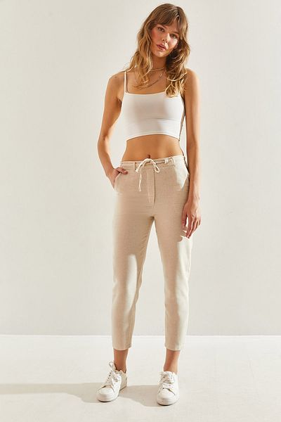 Bianco Lucci Women's Linen Trousers60251107