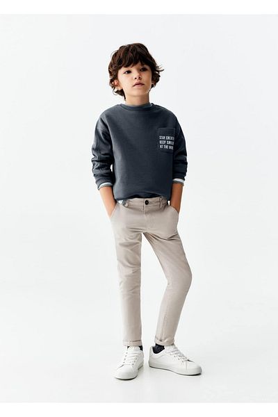 MANGO Kids Pantaloni portocalii pentru copii