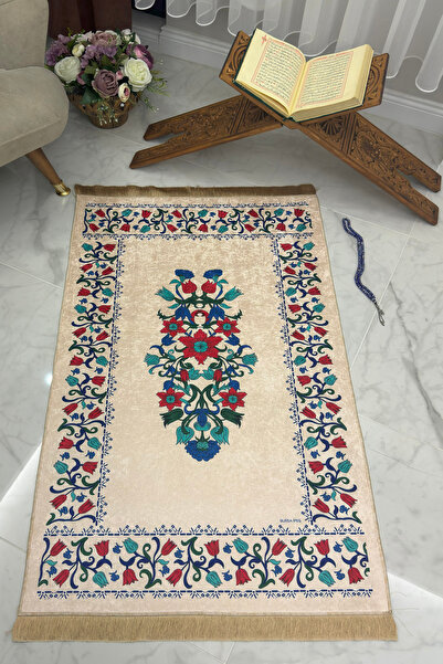 Homiko Ψηφιακό τυπωμένο χαλί προσευχής με παλιά τουρκικά μοτίβα - TLNMZ-070