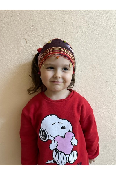 sema aksesuar Renkli Karadeniz Bandanası Örgülü Fular Puşi Nazar Boncuklu - Y...