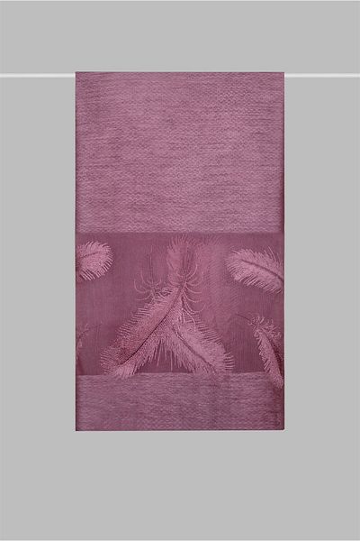 ARMANDA Burgundy Feather Embroidered Shawl