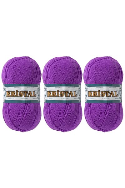 Ören Bayan Knitted Crystal Hand Knitting Yarn Purple 059 3 pcs
