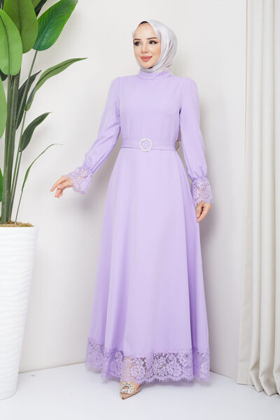 marwella Çitlembik Tesettür Abiye - Lila