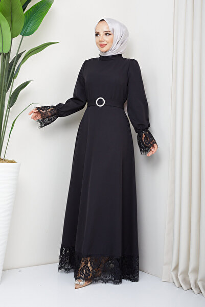 marwella Çitlembik Tesettür Abiye - Siyah