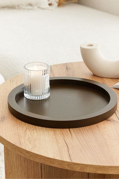 Maison Avf Brown Round Wooden Tray - Decoration Organizer
