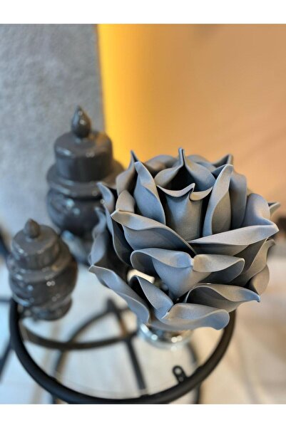 Maison Avf Gri Eva Gül Tasarım Kablosuz Masa Lambası - Alt Gümüş