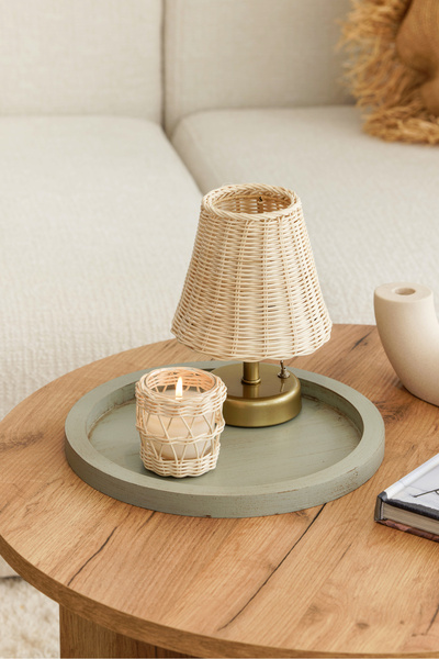 Maison Avf Linden Colored Round Decoration Organizer - Wooden Tray