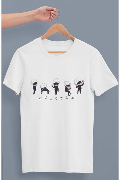 Fuddy Moda تي شيرت مطبوع صغير الحجم من Gojo Satoru، تي شيرت مطبوع عليه رسوم م...