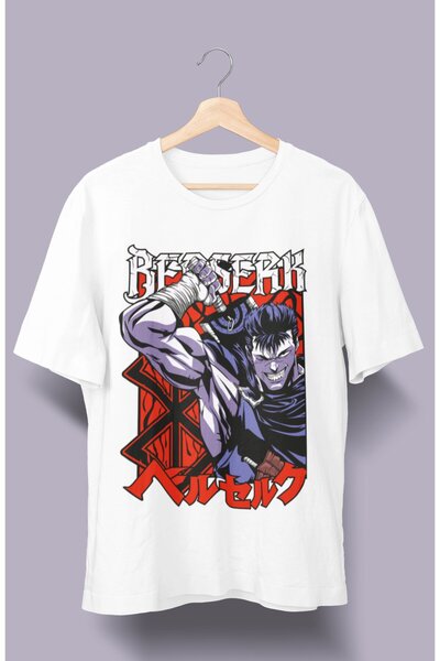 Fuddy Moda Oversize kroj Berserk V4 majica, unisex anime Štampano T-shirt