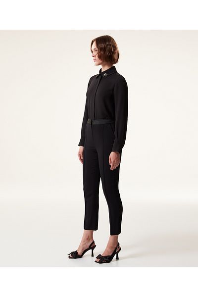 Machka Crepe Pants - Cigarette Fit