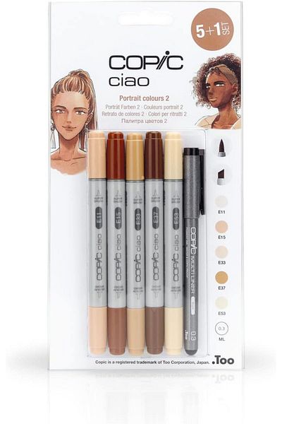 Copic Ciao Graphic Drawing Marker Set 5+1 N22075553 Portrait 2