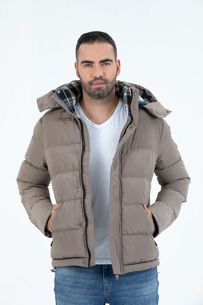 G-FOX Ανδρικό κοντό αφαιρούμενο παλτό με κουκούλα, ανθεκτικό στον άνεμο, αδιάβροχο πουπουλένιο παλτό 9688
