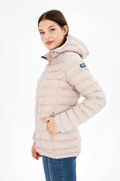 G-FOX Women's Short Fixed Hooded Padded Sports Puffer Jacket 8639