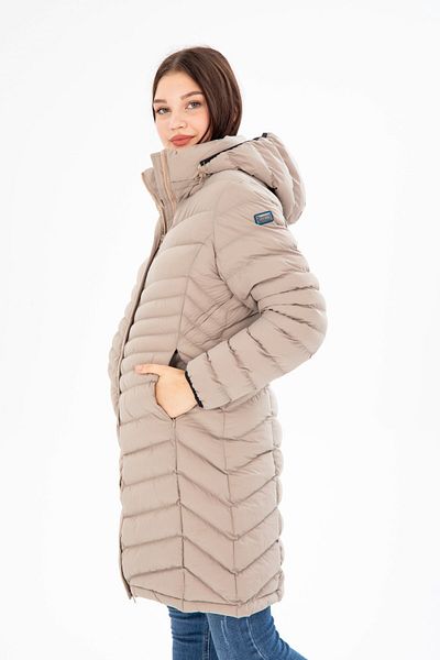 G-FOX Women's Long Removable Hooded Padded Water Repellent Puffer Jacket 8642