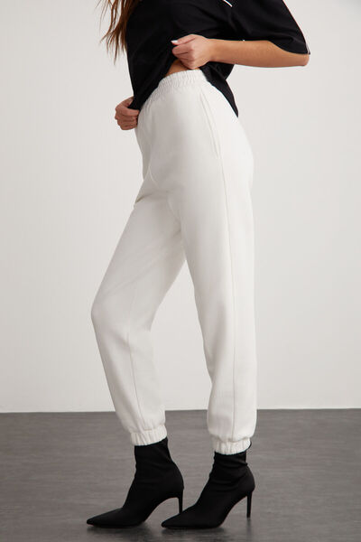 GRIMELANGE Elısa Γυναικεία Λευκή Φούτερ Relaxed Fit με ελαστική μέση και πόδια