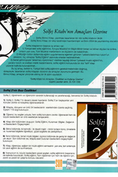 Genel Markalar Muammer Sun - Solfej 1 Cd'siz