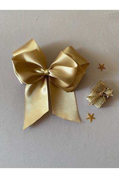 MAKSESUAR Ženska luksuzna satenska mašna bež boje sa automatskom kopčom