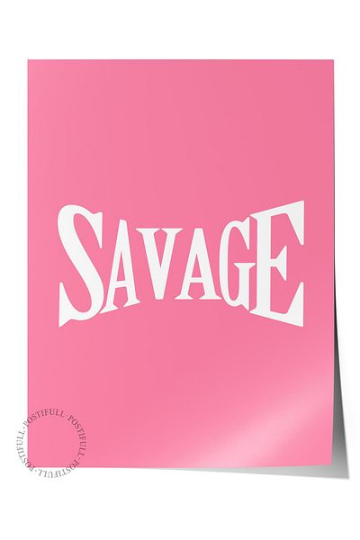 Postifull Frameless Poster Painting, Wall Poster, Artistic Hd Print, Pink Wild Lettering , Maximalist No:30