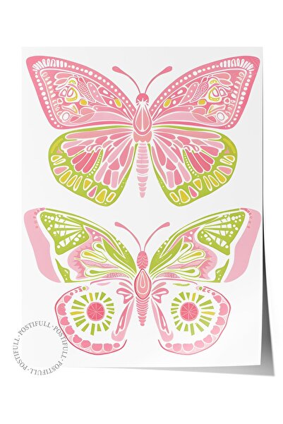 Postifull Çerçevesiz Poster Tablo, Duvar Posteri, Hd Baskı, Kelebeklerin Yeşi...