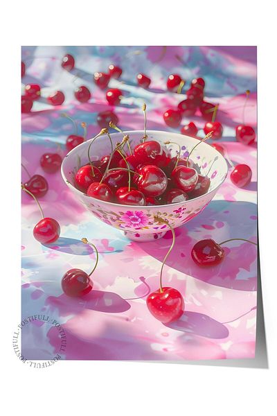 Postifull Frameless Poster Painting, Wall Poster, Artistic Hd Print, Cherry Dreams , Maximalist No:106