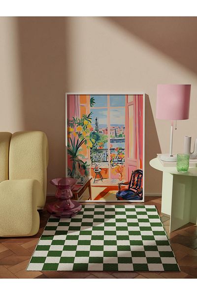 Postifull Unframed Poster Painting, Wall Poster, Art Print, Open Window Landscape , Maximalist No:171