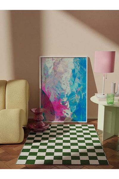 Postifull Frameless Poster Painting, Wall Poster, Artistic Hd Print, Blue Abstract Splash , Maximalist No:5