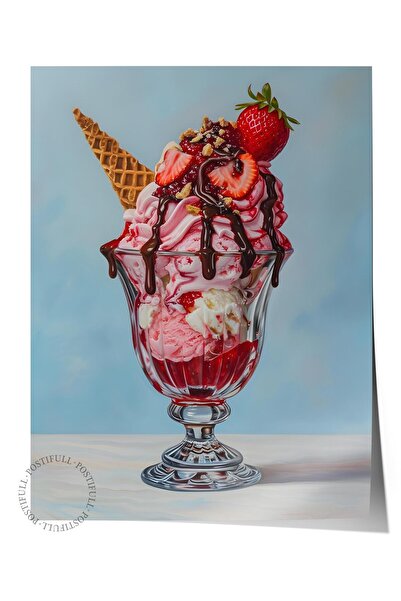 Postifull Çerçevesiz Poster Tablo, Duvar Posteri, Sanatsal Hd Baskı, Sundae S...