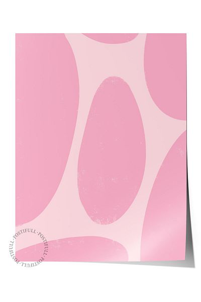 Postifull Frameless Poster Painting, Wall Poster, Artistic Hd Print, Pink Abstract Waves , Maximalist No:25