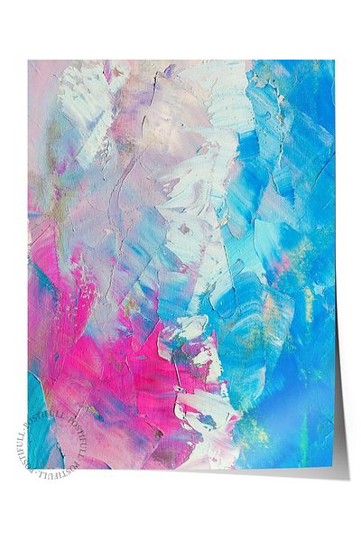 Postifull Frameless Poster Painting, Wall Poster, Artistic Hd Print, Blue Abstract Splash , Maximalist No:5