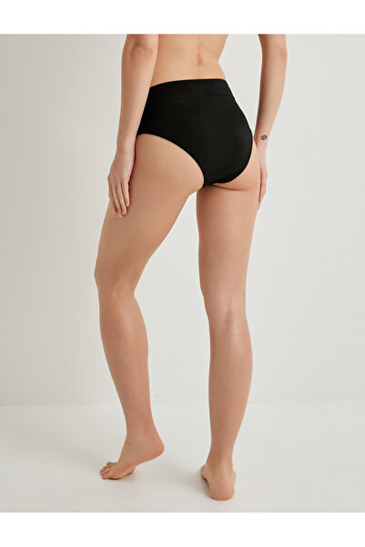 Koton Ψηλόμεσο πάτο μπικίνι με υφή με μεταλλική λεπτομέρεια αξεσουάρ