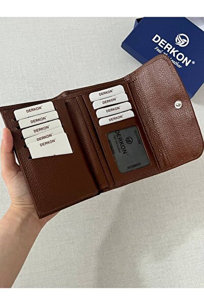 DERKON Γυναικείο πορτοφόλι μεσαίου μεγέθους από γνήσιο δέρμα