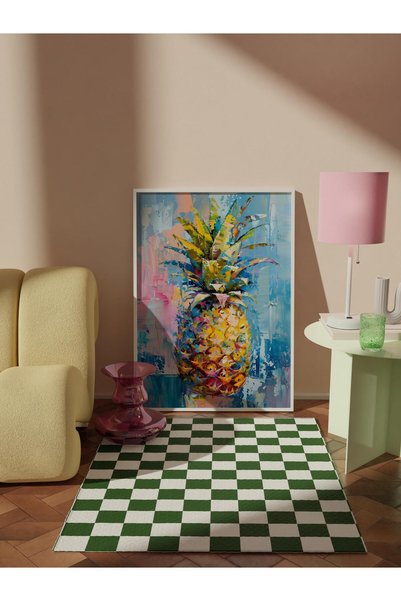 Postifull Çerçevesiz Poster Tablo, Duvar Posteri, Sanatsal Baskı, Tropik Ananas Esintisi , Maximalist No:104