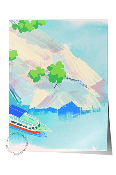 Postifull Безрамкова картина, стенен плакат, артистичен HD печат, Сред планин...